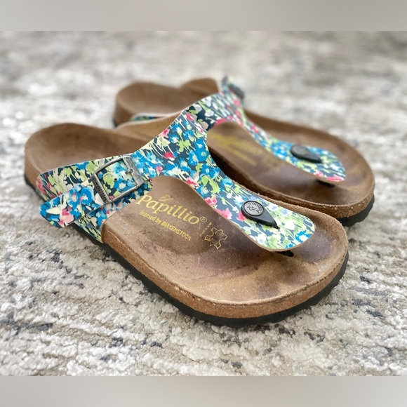 Birkenstock Papillio Gizeh Sandals Womens Siz 39 US 8 Cork Fresh Boho Flowers - Picture 2 of 9
